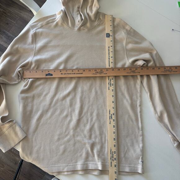 Toad&Co Framer Dos Hoodie Waffle Knit Organic Cotton Polyester Oatmeal Beige Lg - Picture 5 of 9